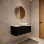 Bergen 1200mm Matte Black Wall Hung Fluted Cabinet (Single Bowl)