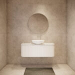 Bergen 1200mm Matte White Wall Hung Fluted Cabinet (Single Bowl)