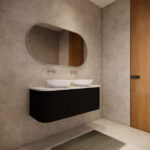 Bergen 1200mm Matte Black Wall Hung Fluted Cabinet (Double Bowls)