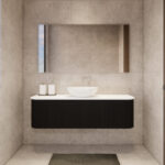 Bergen 1500mm Matte Black Wall Hung Fluted Cabinet (Single Bowl)