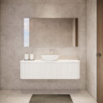 Bergen 1500mm Matte White Wall Hung Fluted Cabinet (Single Bowl)