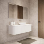 Bergen 1500mm Matte White Wall Hung Fluted Cabinet (Single Bowl)