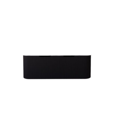 Bergen 1500mm Matte Black Wall Hung Fluted Cabinet (Double Bowls)