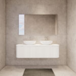 Bergen 1500mm Matte White Wall Hung Fluted Cabinet (Double Bowls)