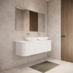 Bergen 1500mm Matte White Wall Hung Fluted Cabinet (Double Bowls)