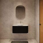Bergen 900mm Matte Black Wall Hung Fluted Vanity