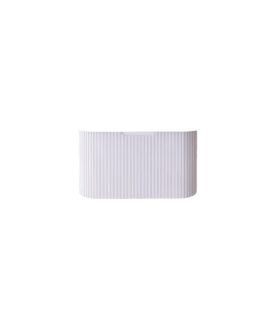 Bergen 900mm Matte White Wall Hung Fluted Cabinet