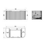 Bergen 900mm Matte White Wall Hung Fluted Cabinet