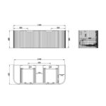 Bergen 1200mm Solid Timber Wall Hung Fluted Cabinet (Double Bowls)