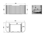 Bergen 900mm Solid Timber Wall Hung Fluted Vanity