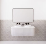 Bergen 1200mm Matte White Wall Hung Fluted Cabinet (Double Bowls)