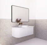 Bergen 1200mm Matte White Wall Hung Fluted Cabinet (Single Bowl)