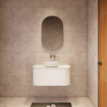 Bergen 900mm Matte White Wall Hung Fluted Cabinet