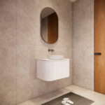 Bergen 750mm Matte White Wall Hung Fluted Cabinet