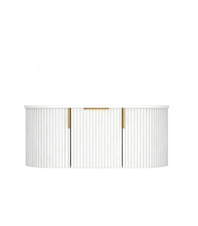 1200mm Matte White Fluted Wall Hung Vanity 1200*469*412mm
