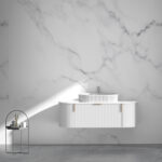 1200mm Matte White Fluted Wall Hung Vanity 1200*469*412mm