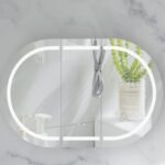 1200*750*150mm Carysil Mystic Matte White Melamine Plywood Oval LED Shaving Cabinet(Three Doors)