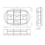 1200*750*150mm Carysil Mystic Matte White Melamine Plywood Oval LED Shaving Cabinet(Three Doors)