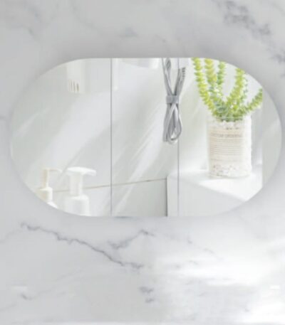 1200*750*150mm Carysil Mystic Matte White Melamine Plywood Oval Shaving Cabinet(Three Doors)