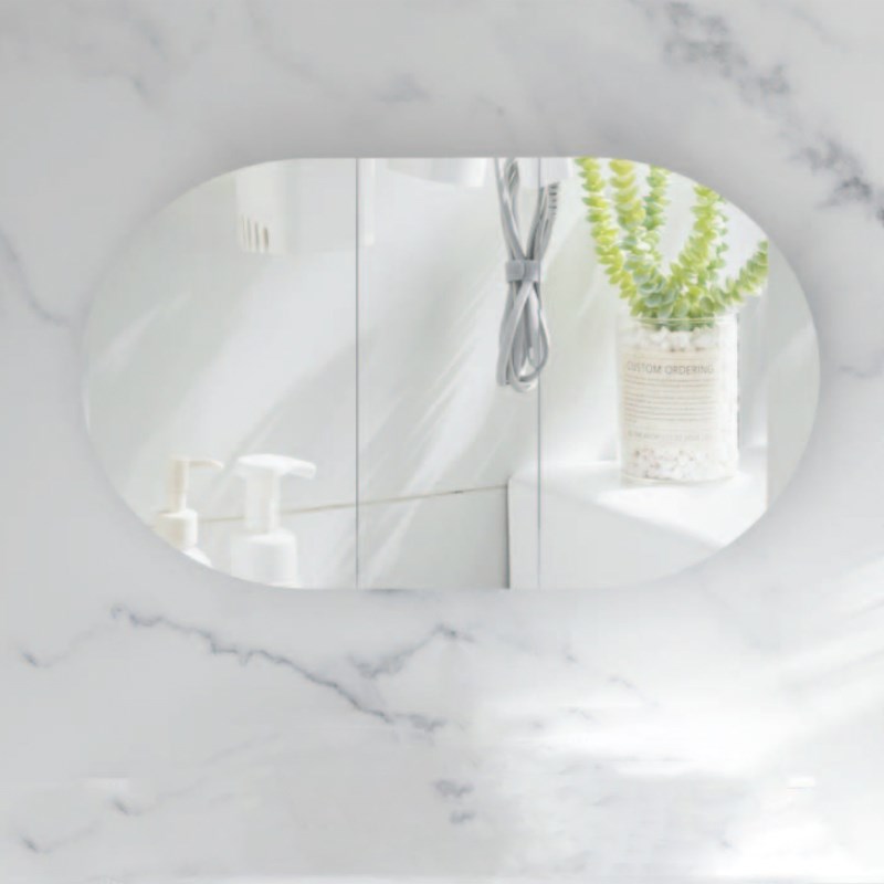 1200*750*150mm Carysil Mystic Matte White Melamine Plywood Oval Shaving Cabinet(Three Doors) 1 1200*750*150mm Carysil Mystic Matte White Melamine Plywood Oval Shaving Cabinet(Three Doors)