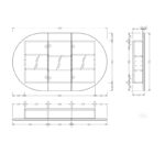 1200*750*150mm Carysil Mystic Matte White Melamine Plywood Oval Shaving Cabinet(Three Doors)
