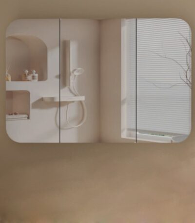 1200*800*150mm Carysil Grand Origianl Walnut Melamine Plywood Shaving Cabinet(Three Doors)