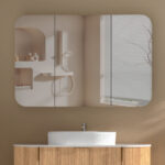 1200*800*150mm Carysil Grand Origianl Walnut Melamine Plywood Shaving Cabinet(Three Doors)