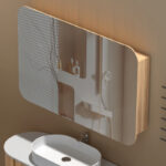 1200*800*150mm Carysil Grand Origianl Walnut Melamine Plywood Shaving Cabinet(Three Doors)