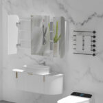 1200*800*150mm Carysil Grand Matte White Melamine Plywood Shaving Cabinet(Three Doors)