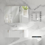 1200*800*150mm Carysil Grand Matte White Melamine Plywood Shaving Cabinet(Three Doors)