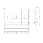 1200*800*150mm Carysil Grand Matte White Melamine Plywood Shaving Cabinet(Three Doors)