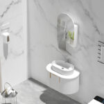 450*900*150mm Carysil Noble Matte White Melamine Plywood Oval Shaving Cabinet(Single Door)