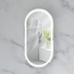 450*900*150mm Carysil Noble Matte White Melamine Plywood Oval LED Shaving Cabinet(Single Door)