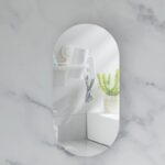 450*900*150mm Carysil Noble Matte White Melamine Plywood Oval Shaving Cabinet(Single Door)
