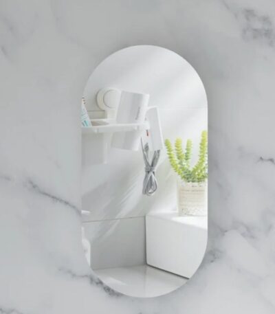 450*900*150mm Carysil Noble Matte White Melamine Plywood Oval Shaving Cabinet(Single Door)