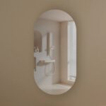 450*900*150mm Carysil Noble Original Walnut Melamine Plywood Oval Shaving Cabinet(Single Door)