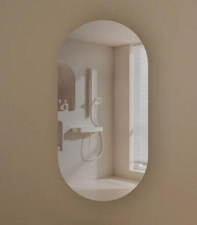 450*900*150mm Carysil Noble Original Walnut Melamine Plywood Oval Shaving Cabinet(Single Door)