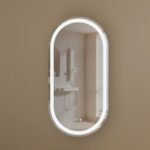 450*900*150mm Carysil Noble Original Walnut Melamine Plywood Oval LED Shaving Cabinet(Single Door)
