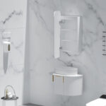 450*900*150mm Carysil Earls Matte White Melamine Plywood Squircle LED Shaving Cabinet(Single Door)