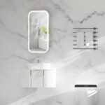 450*900*150mm Carysil Earls Matte White Melamine Plywood Squircle LED Shaving Cabinet(Single Door)