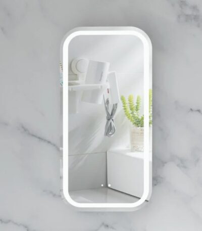 450*900*150mm Carysil Earls Matte White Melamine Plywood Squircle LED Shaving Cabinet(Single Door)