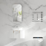 450*900*150mm Carysil Earls Matte White Melamine Plywood Squircle Shaving Cabinet(Single Door)