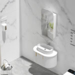 450*900*150mm Carysil Earls Matte White Melamine Plywood Squircle Shaving Cabinet(Single Door)