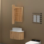 450*900*150mm Carysil Earls Original Walnut Melamine Plywood Squircle LED Shaving Cabinet(Single Door)