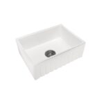 White Carysil Fine Fireclay Single Bowl Kitchen Sink 610*457*195mm