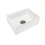 White Carysil Fine Fireclay Single Bowl Kitchen Sink 610*457*195mm
