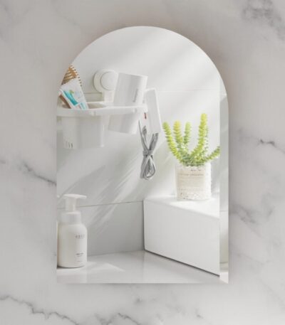 600*900*150mm Carysil Imperial Matte White Melamine Plywood Arch Shaving Cabinet(Single Door)