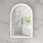 600*900*150mm Carysil Imperial Matte White Melamine Plywood Arch LED Shaving Cabinet(Single Door)