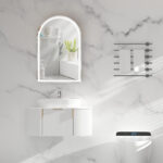600*900*150mm Carysil Imperial Matte White Melamine Plywood Arch LED Shaving Cabinet(Single Door)