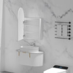 600*900*150mm Carysil Imperial Matte White Melamine Plywood Arch LED Shaving Cabinet(Single Door)